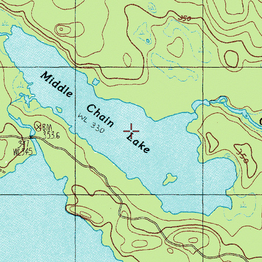 Topographic Map of Middle Chain Lake, ME