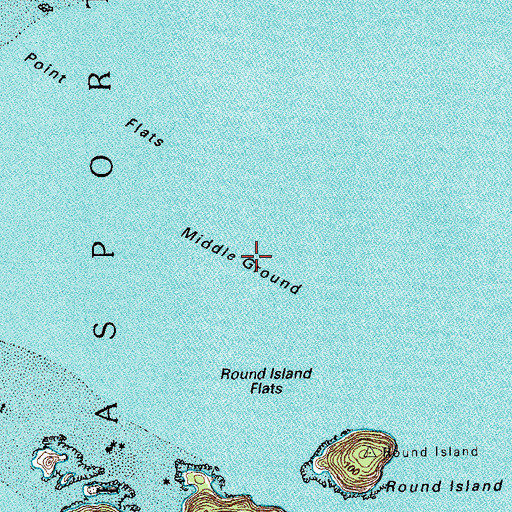 Topographic Map of Middle Ground, ME