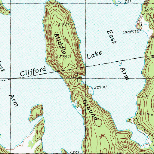 Topographic Map of Middle Ground, ME