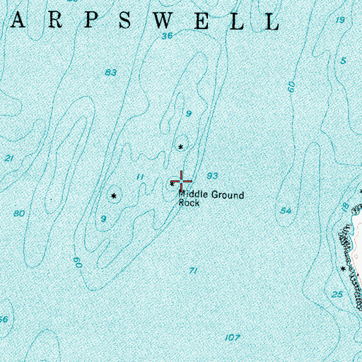 Topographic Map of Middle Ground Rock, ME