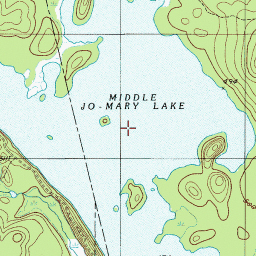 Topographic Map of Middle Jo-Mary Lake, ME