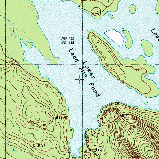 Topographic Map of Middle Lead Mountain Pond, ME
