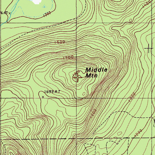 Topographic Map of Middle Mountain, ME
