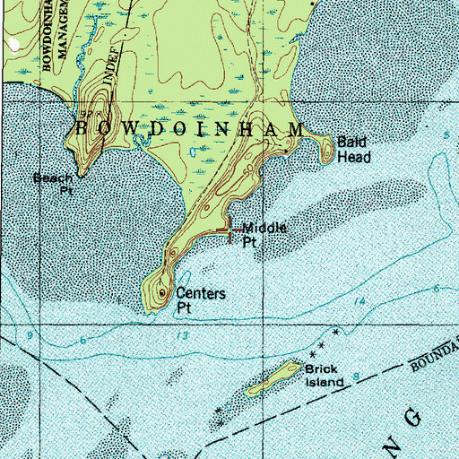 Topographic Map of Middle Point, ME