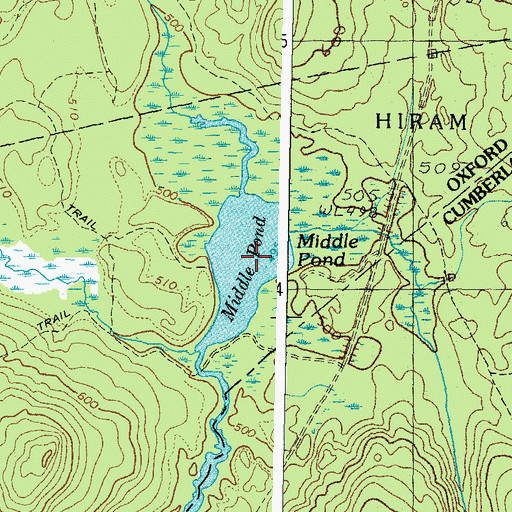 Topographic Map of Middle Pond, ME