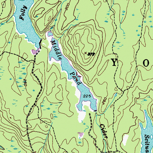 Topographic Map of Middle Pond, ME