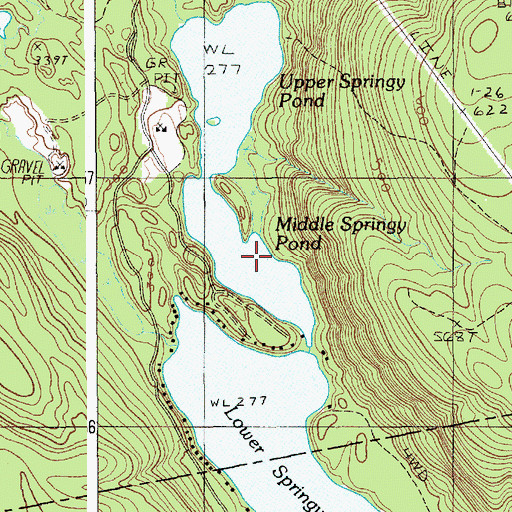 Topographic Map of Middle Springy Pond, ME