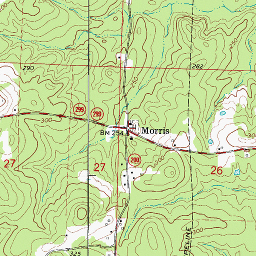Topographic Map of Morris, AR