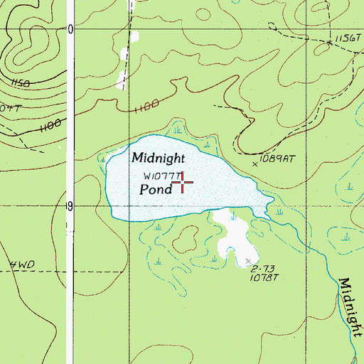 Topographic Map of Midnight Pond, ME