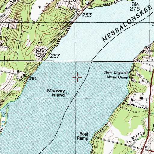 Topographic Map of Midway Island, ME