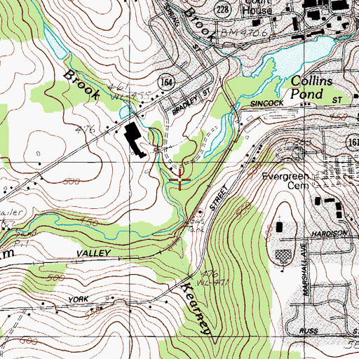 Topographic Map of Mile Brook, ME