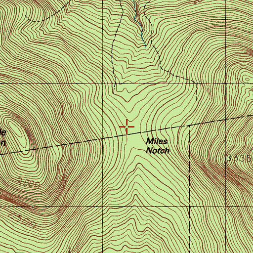 Topographic Map of Miles Notch, ME