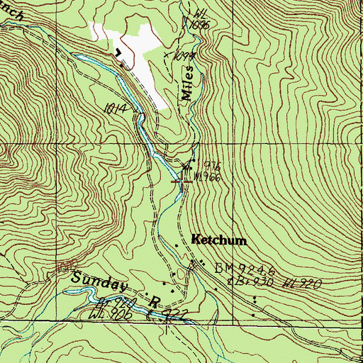 Topographic Map of Miles Notch Brook, ME