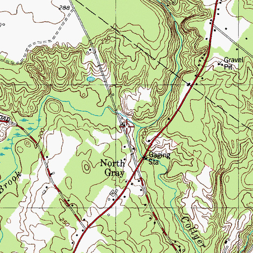 Topographic Map of Mill Brook, ME