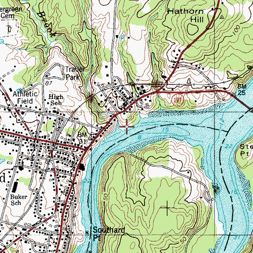 Topographic Map of Mill Brook, ME