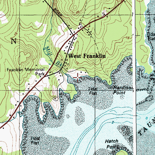 Topographic Map of Mill Brook, ME