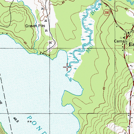 Topographic Map of Mill Brook, ME