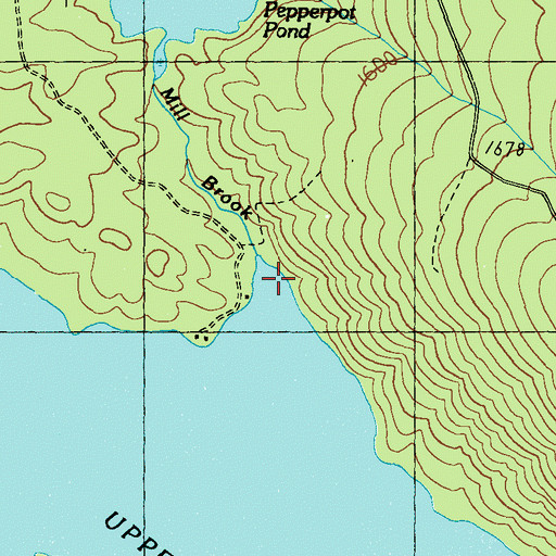 Topographic Map of Mill Brook, ME