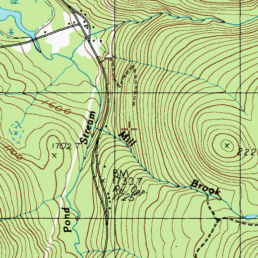Topographic Map of Mill Brook, ME