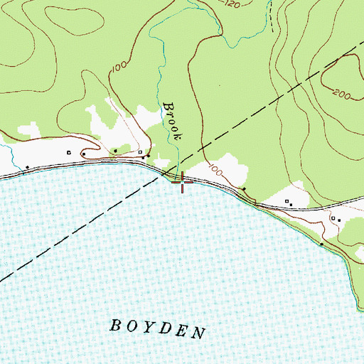 Topographic Map of Mill Brook, ME