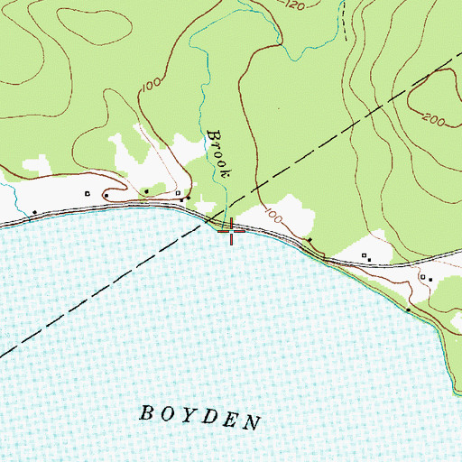 Topographic Map of Mill Brook, ME