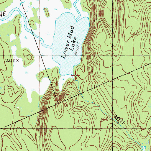 Topographic Map of Mill Brook, ME