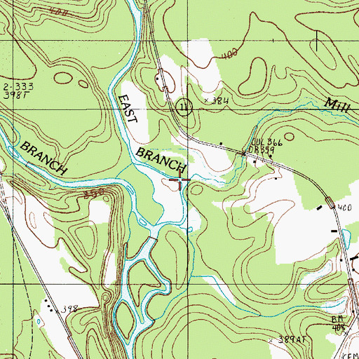 Topographic Map of Mill Brook, ME