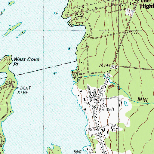 Topographic Map of Mill Brook, ME