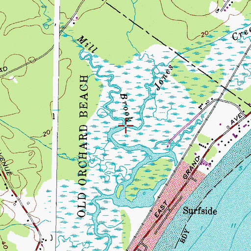 Topographic Map of Mill Brook, ME