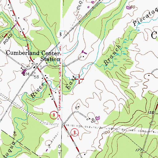 Topographic Map of Mill Brook, ME