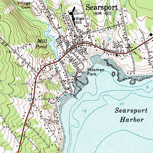 Topographic Map of Mill Brook, ME