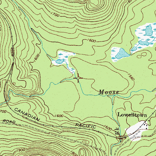 Topographic Map of Mill Brook, ME