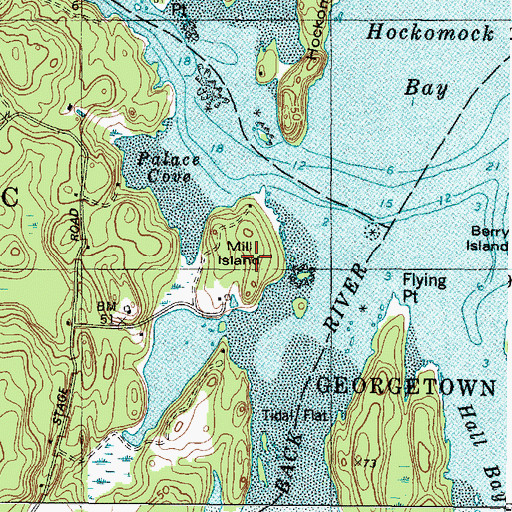 Topographic Map of Mill Island, ME