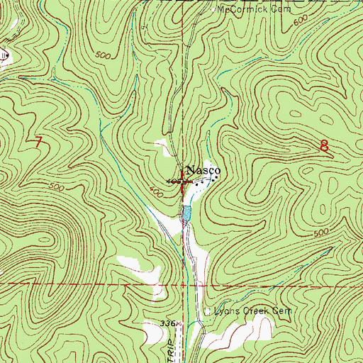 Topographic Map of Nasco, AR