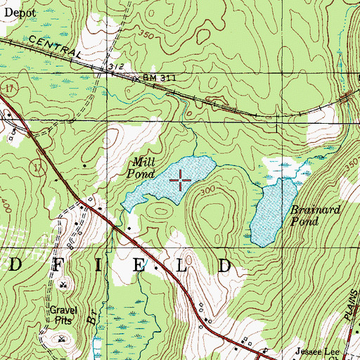 Topographic Map of Mill Pond, ME