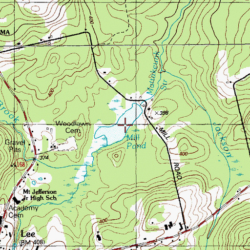 Topographic Map of Mill Pond, ME