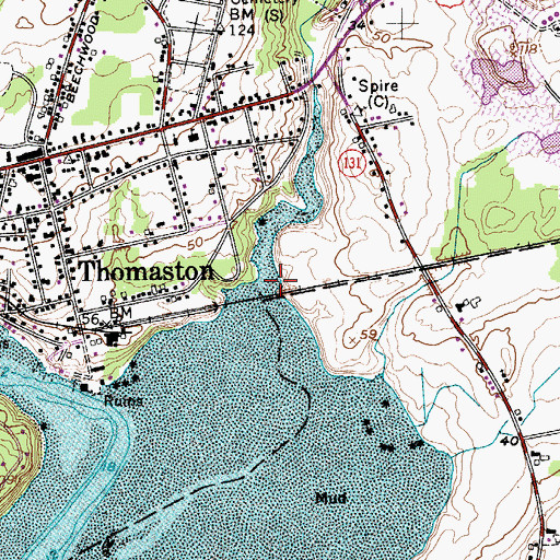Topographic Map of Mill River, ME