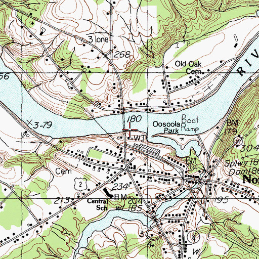 Topographic Map of Mill Stream, ME