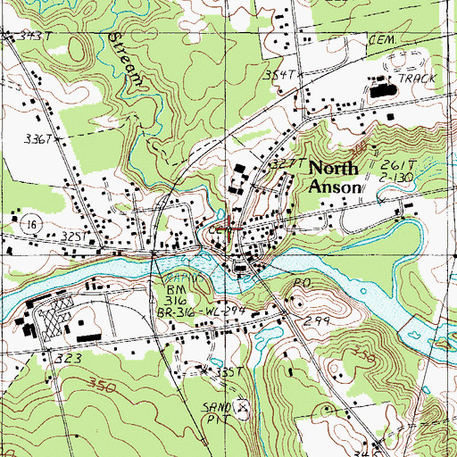 Topographic Map of Mill Stream, ME
