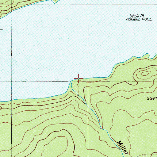 Topographic Map of Miller Brook, ME