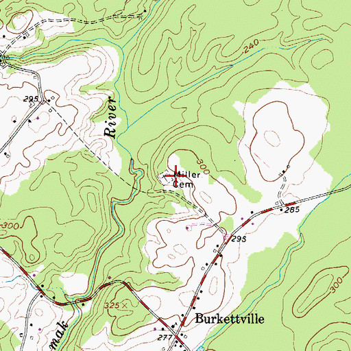 Topographic Map of Miller Cemetery, ME