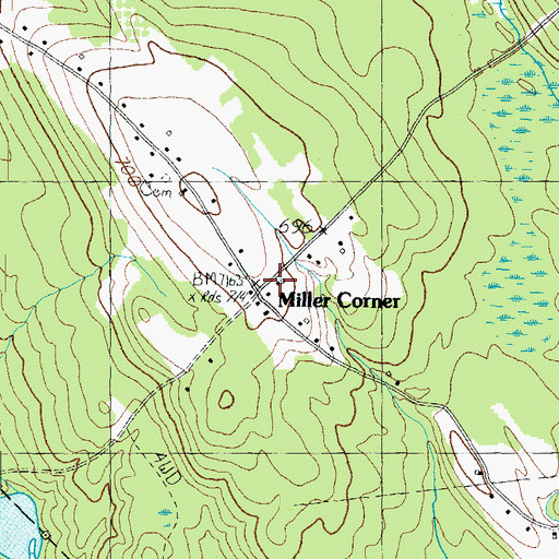 Topographic Map of Miller Corner, ME