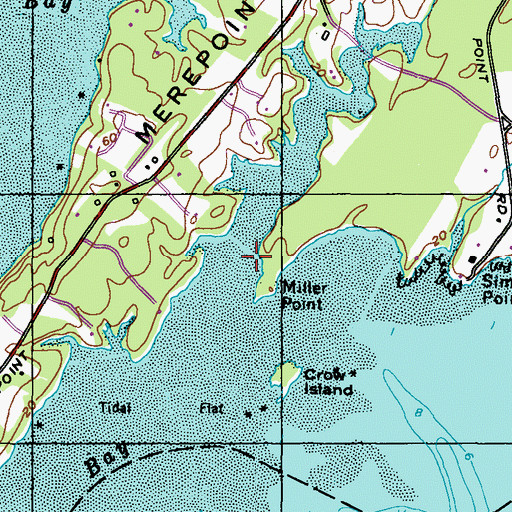 Topographic Map of Miller Creek, ME