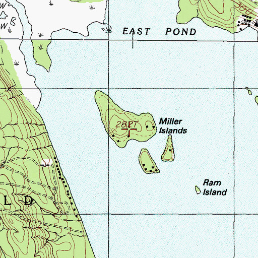 Topographic Map of Miller Islands, ME