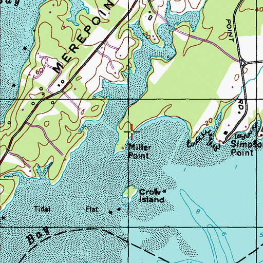 Topographic Map of Miller Point, ME