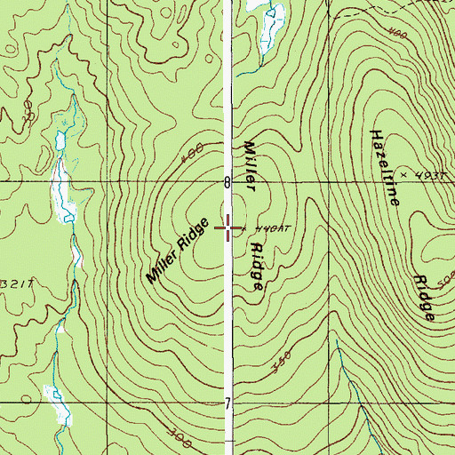 Topographic Map of Miller Ridge, ME