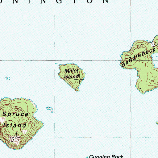 Topographic Map of Millet Island, ME