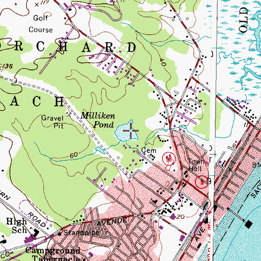 Topographic Map of Milliken Pond, ME