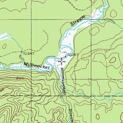 Topographic Map of Millimagassett Stream, ME