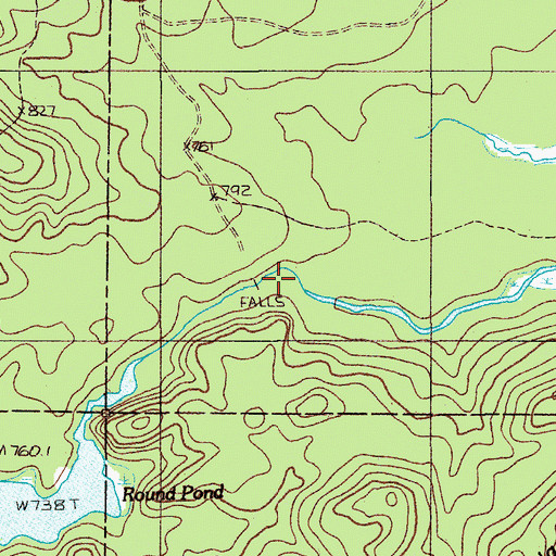 Topographic Map of Millinocket Falls, ME